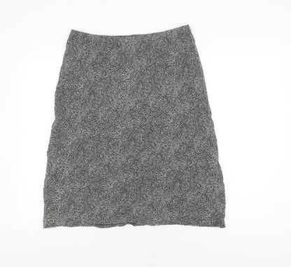 Next Women's Black Geometric Pencil Skirt, Size 14