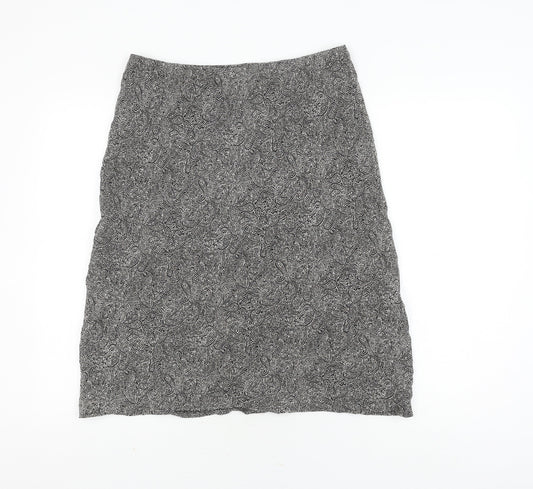 Next Women's Black Geometric Pencil Skirt, Size 14