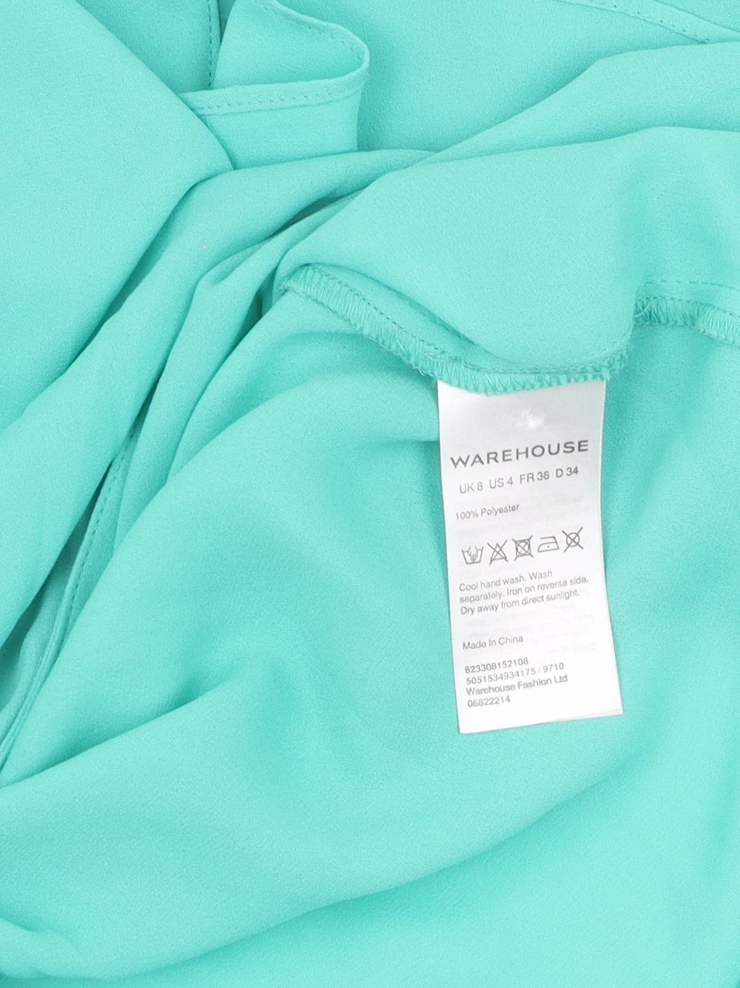 Womens UK Size 8 Warehouse Green  Blouse