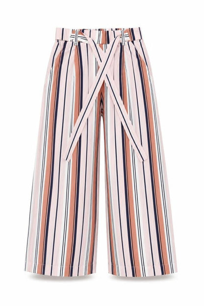 Womens UK Size M Zara Relaxed Fit Wide-Leg Multicoloured Trousers