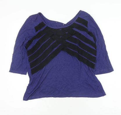 Womens UK Size 14 Marks and Spencer Blue Basic T-Shirt