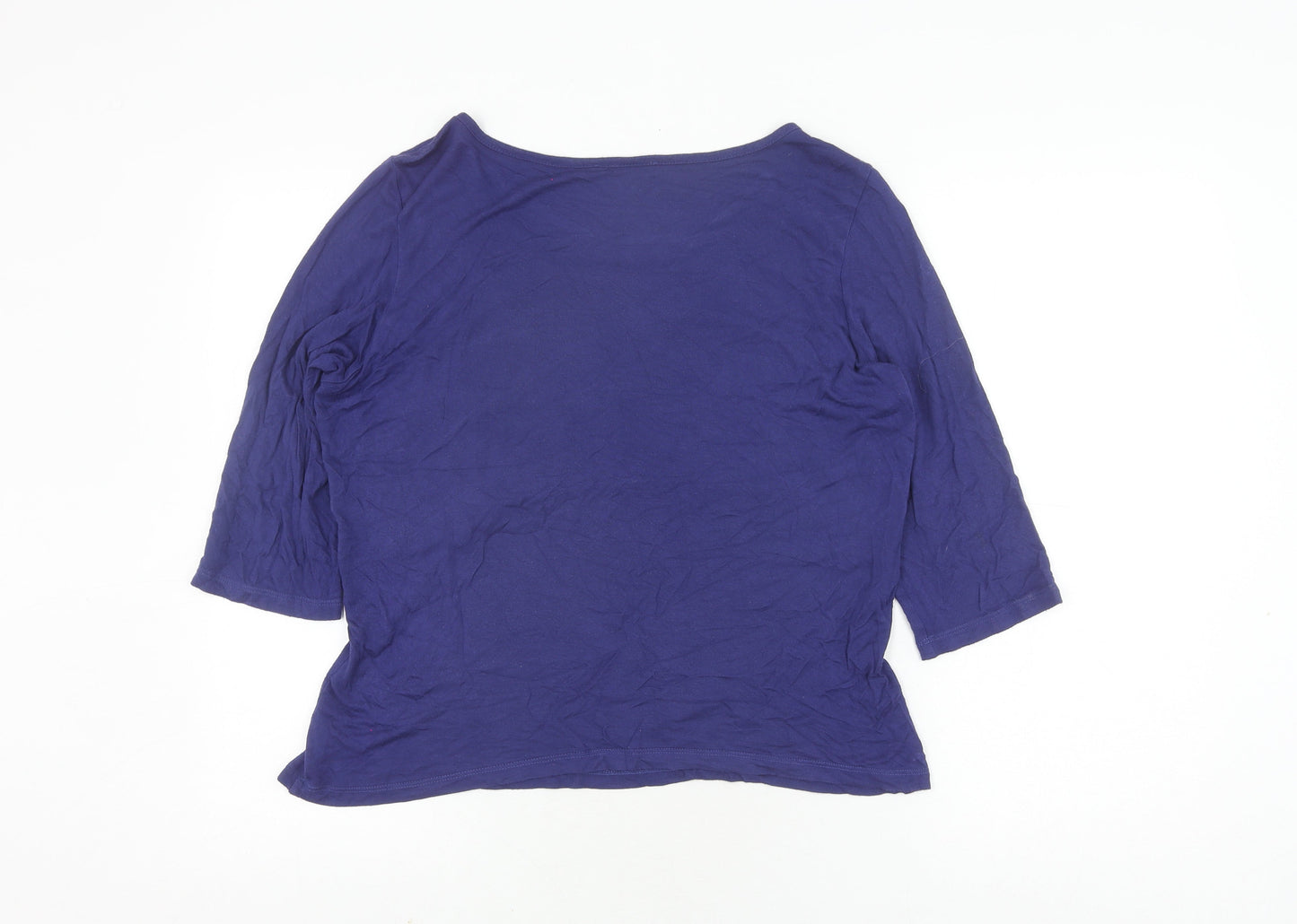 Womens UK Size 14 Marks and Spencer Blue Basic T-Shirt