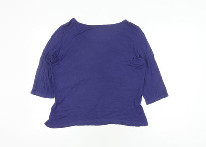 Womens UK Size 14 Marks and Spencer Blue Basic T-Shirt