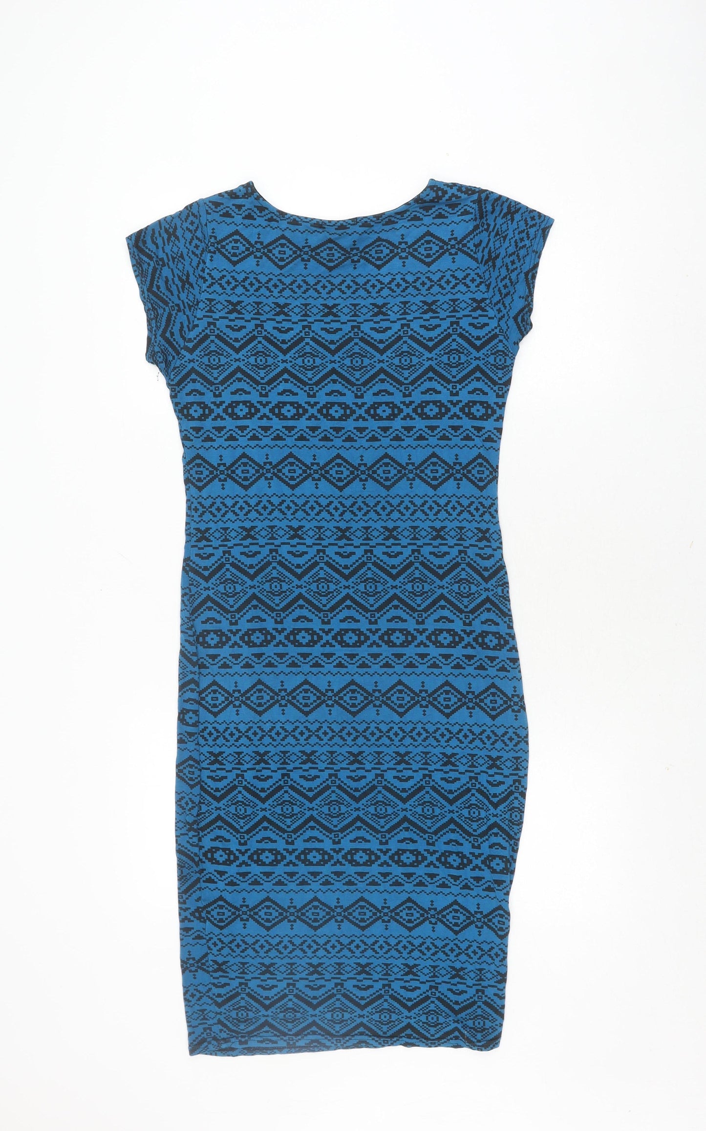 Apricot Women's Blue Bodycon Dress M Geometric Jersey