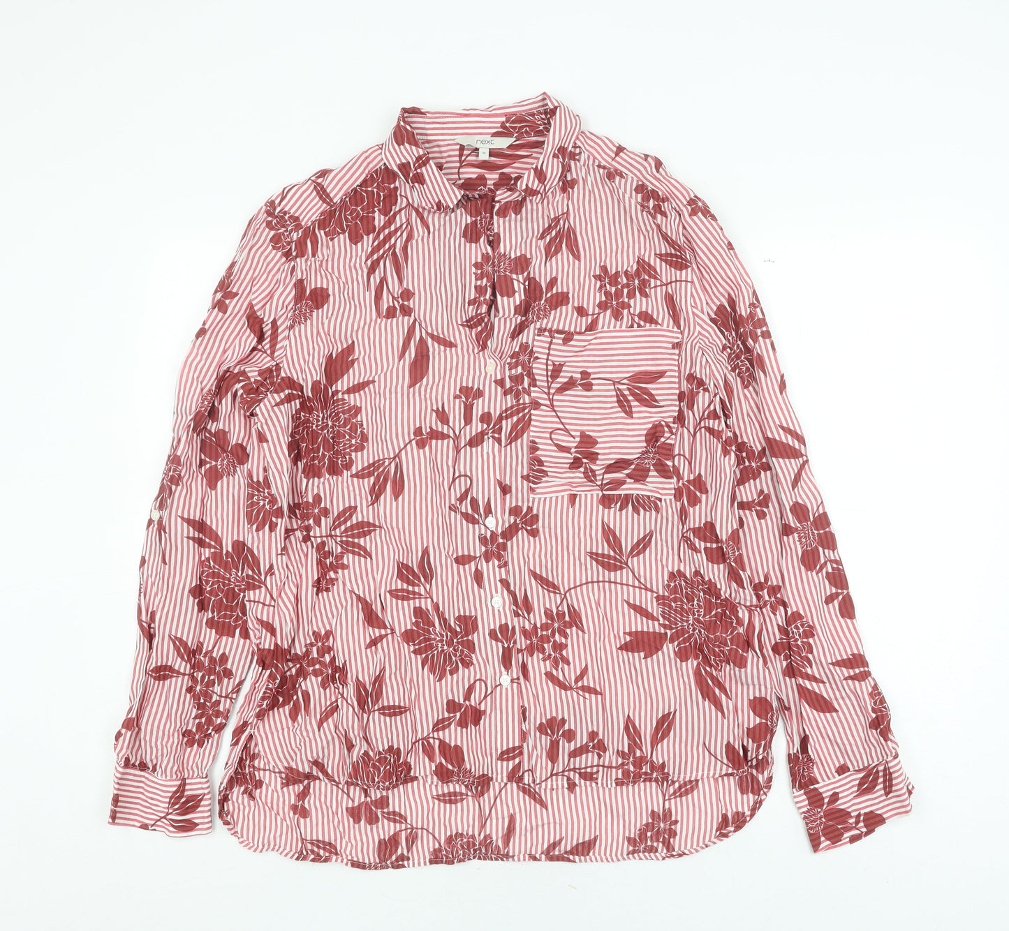 Womens UK Size 14 NEXT Red  Button-Up