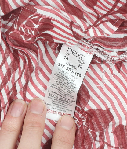 Womens UK Size 14 NEXT Red  Button-Up