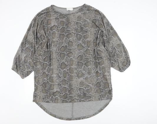 Womens UK Size M Apricot Grey  Blouse