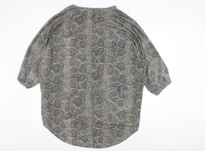 Womens UK Size M Apricot Grey  Blouse