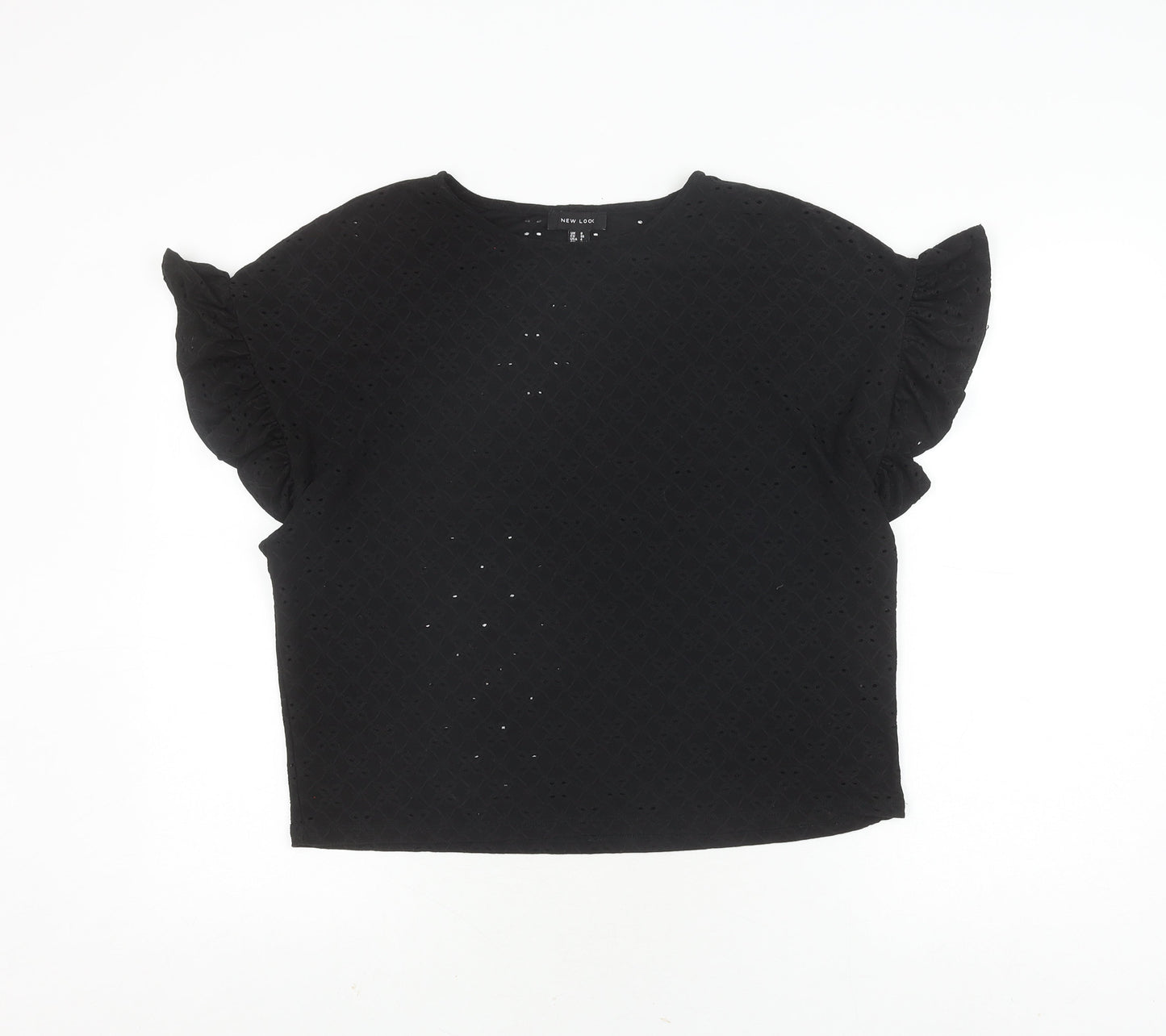 Womens UK Size 8 New Look Black Basic Blouse