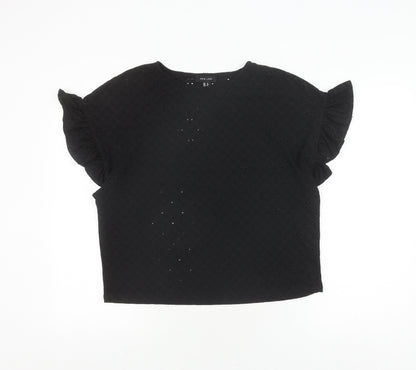 Womens UK Size 8 New Look Black Basic Blouse