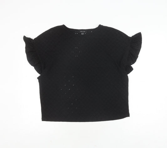 Womens UK Size 8 New Look Black Basic Blouse