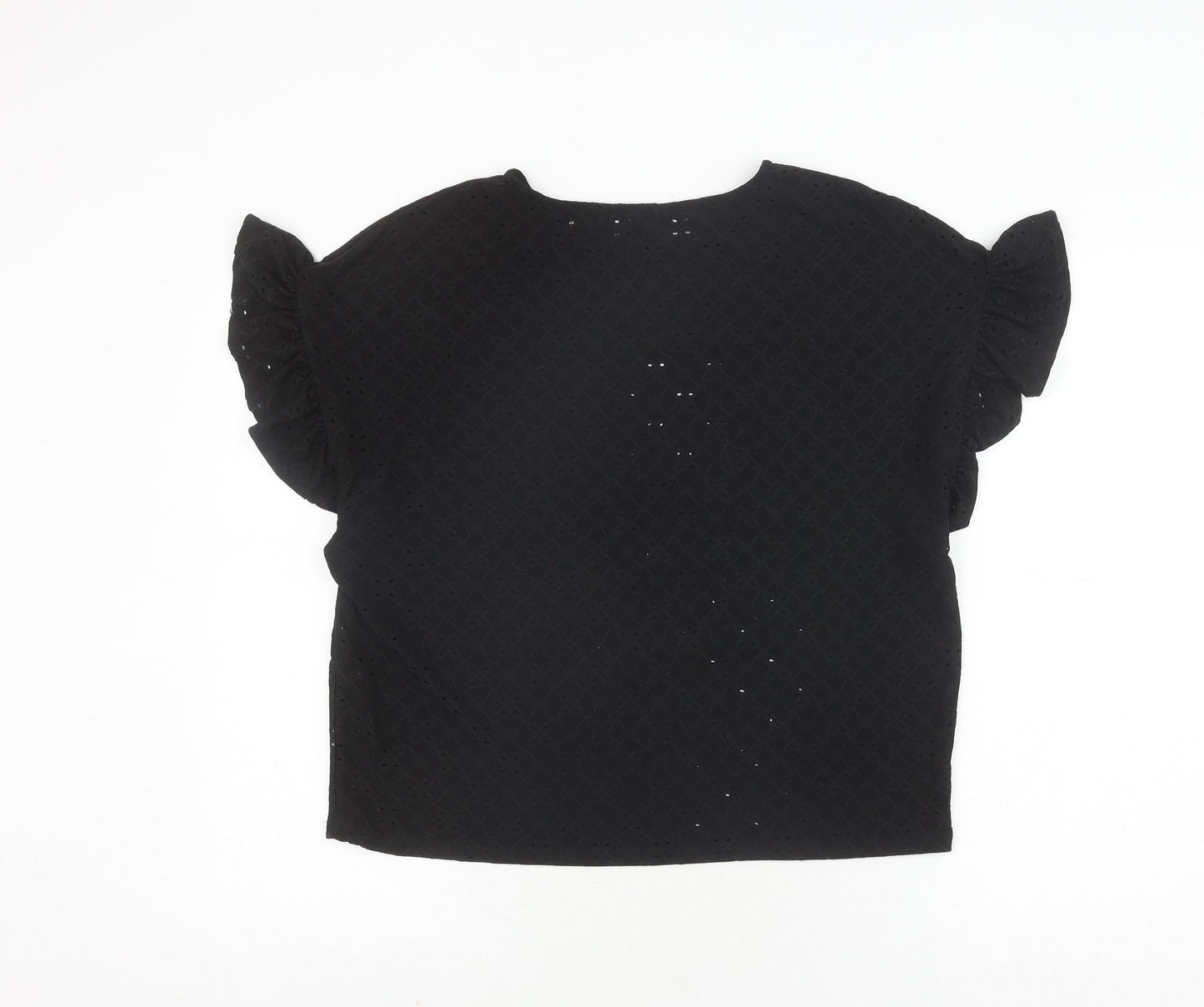 Womens UK Size 8 New Look Black Basic Blouse