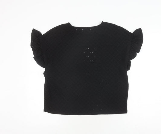 Womens UK Size 8 New Look Black Basic Blouse