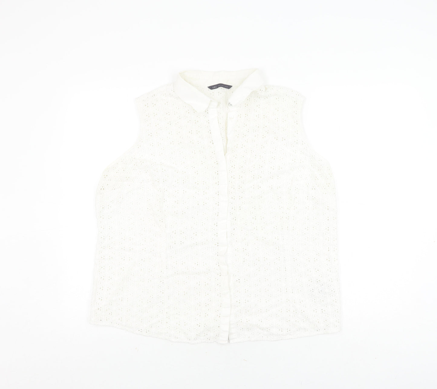 Womens UK Size 22 Marks and Spencer White Basic Blouse