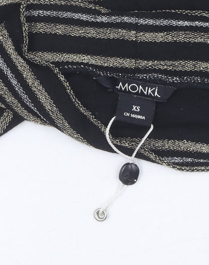 Womens UK Size XS Monki Black Basic T-Shirt