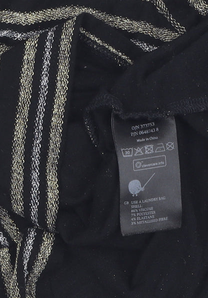Womens UK Size XS Monki Black Basic T-Shirt