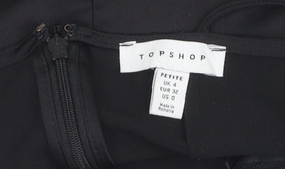 Topshop Women's Black Petite Slip Dress, Size 4