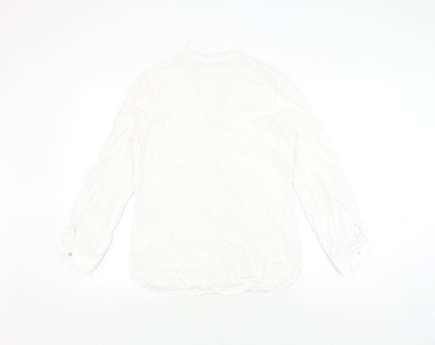 Womens UK Size XS Zara White  Button-Up