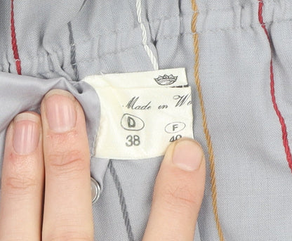 Basler Women's Vintage Grey Striped Polyester Shirt Dress Size 10