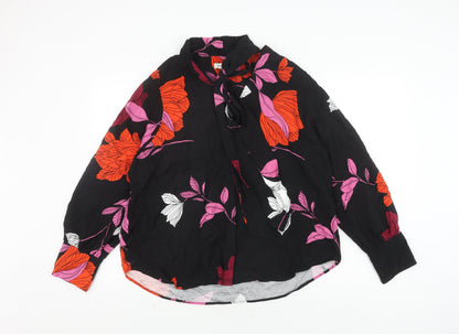 Womens UK Size 18 Marks and Spencer Black Tunic Blouse