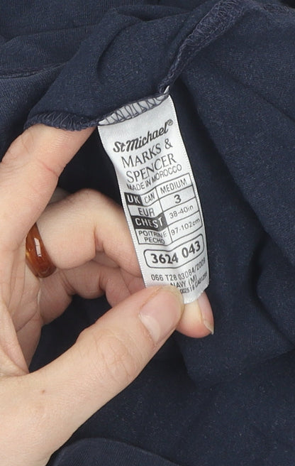 Marks and Spencer Men’s Blue Cotton T-Shirt, M