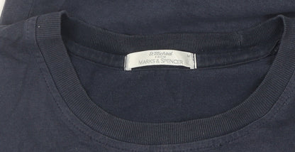 Marks and Spencer Men’s Blue Cotton T-Shirt, M