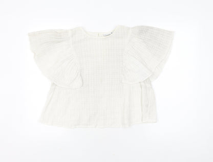 ASOS DESIGN Women's White Cotton Blouse UK 18