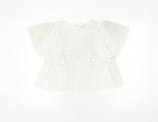 ASOS DESIGN Women's White Cotton Blouse UK 18