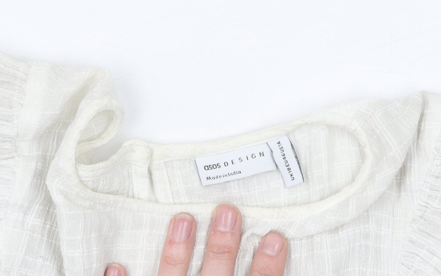 ASOS DESIGN Women's White Cotton Blouse UK 18