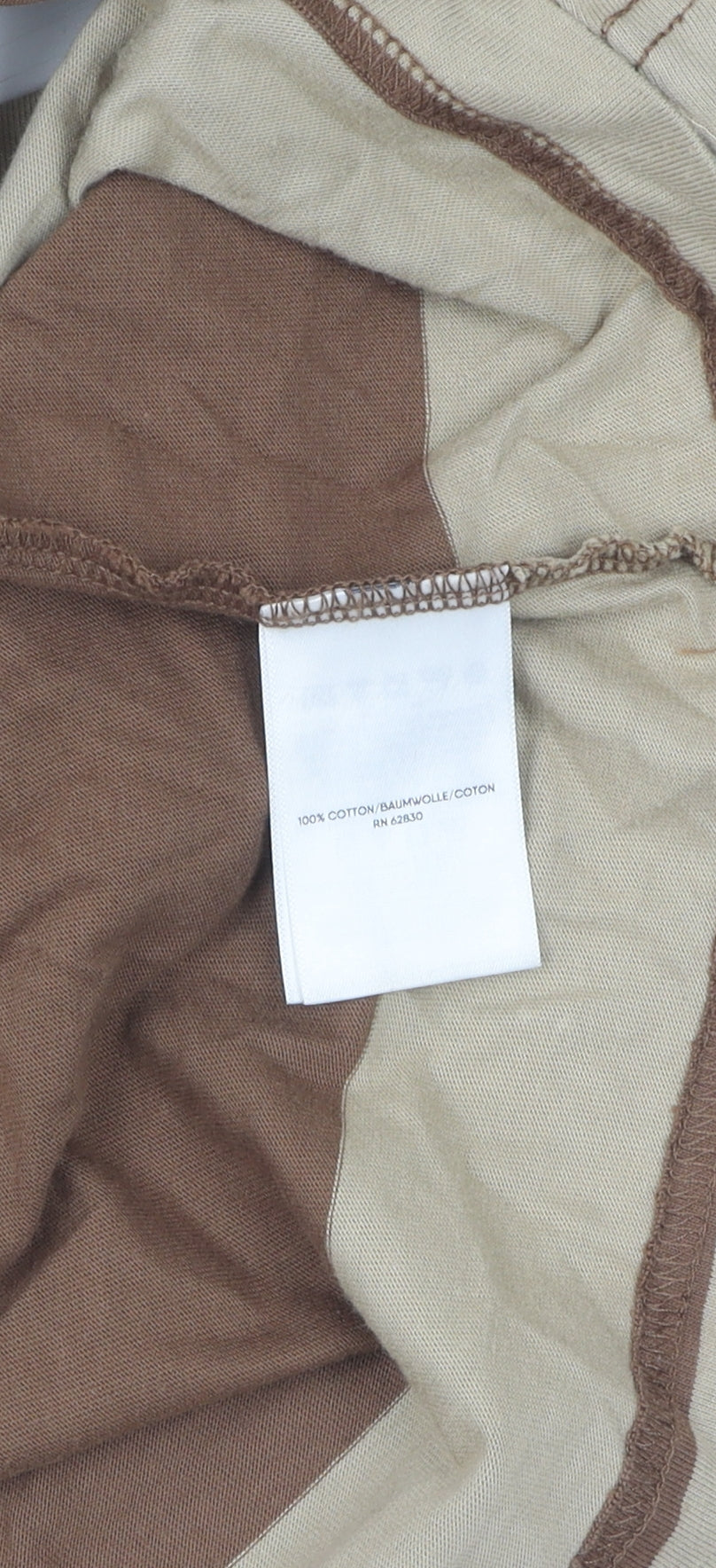 Lands' End Men's Beige Brown Striped XL T-Shirt