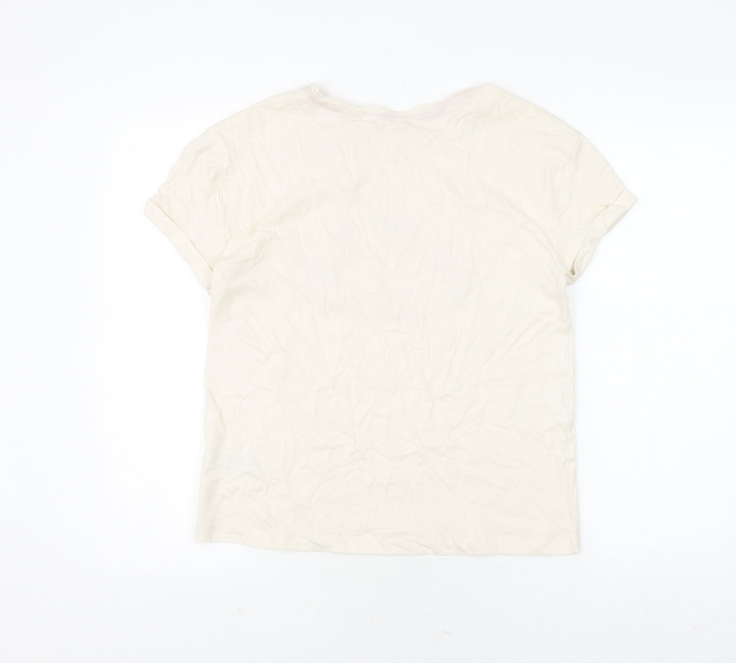 Womens UK Size XS Marks and Spencer Ivory Basic T-Shirt