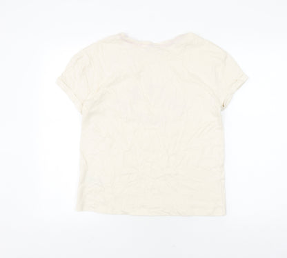Womens UK Size XS Marks and Spencer Ivory Basic T-Shirt