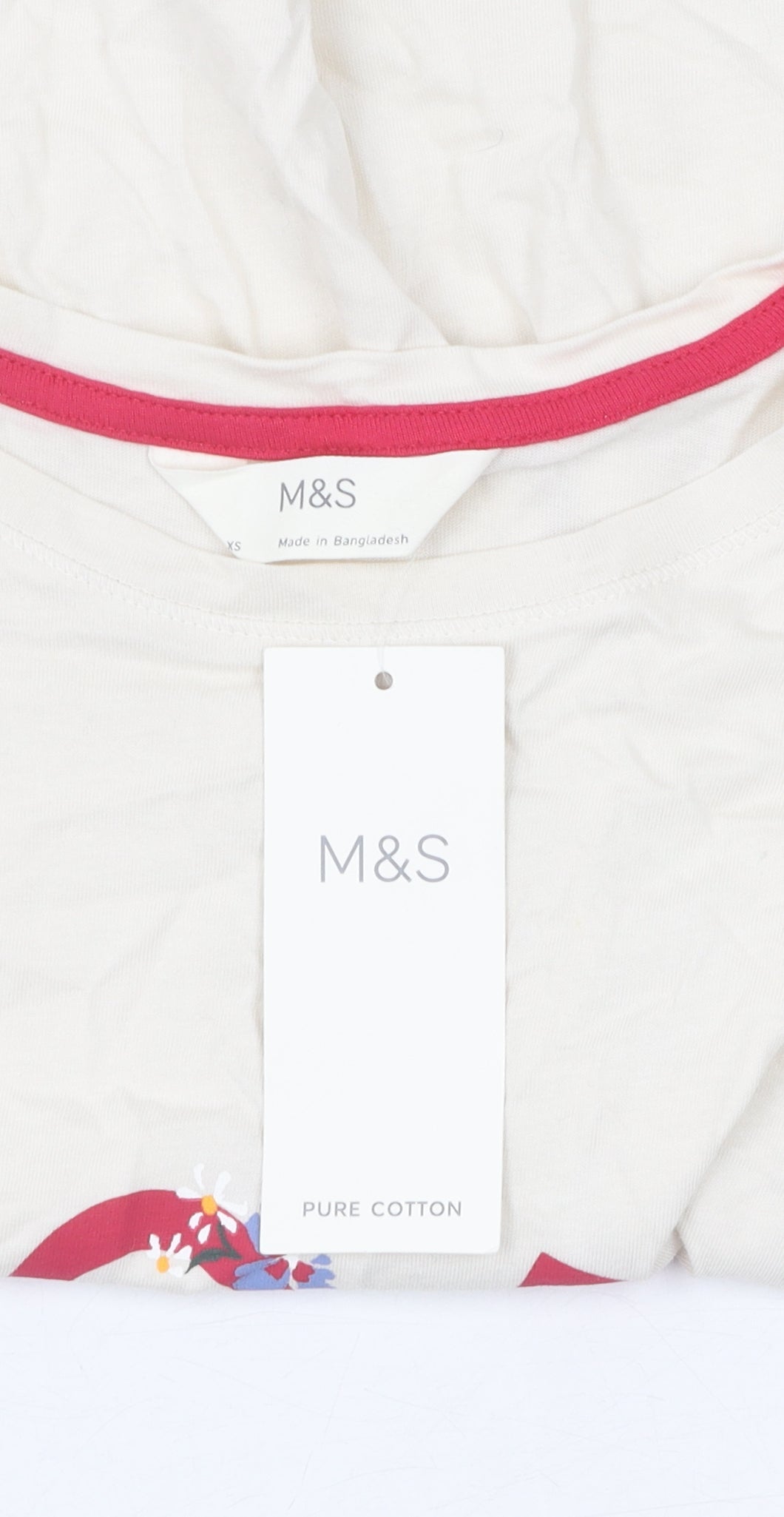 Womens UK Size XS Marks and Spencer Ivory Basic T-Shirt