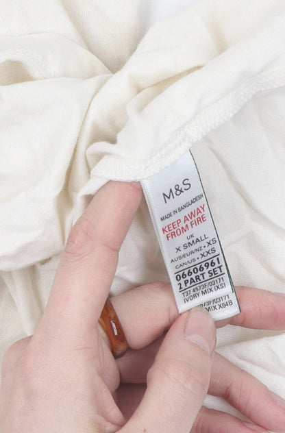 Womens UK Size XS Marks and Spencer Ivory Basic T-Shirt