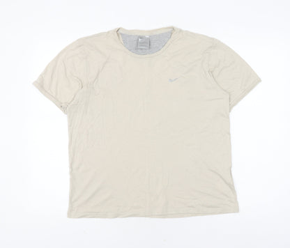 Unisex Adults UK Size S Nike Beige Basic T-Shirt