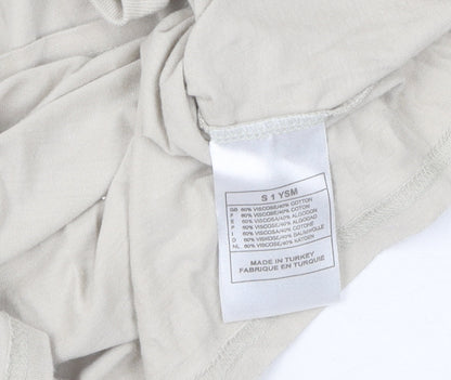 Unisex Adults UK Size S Nike Beige Basic T-Shirt