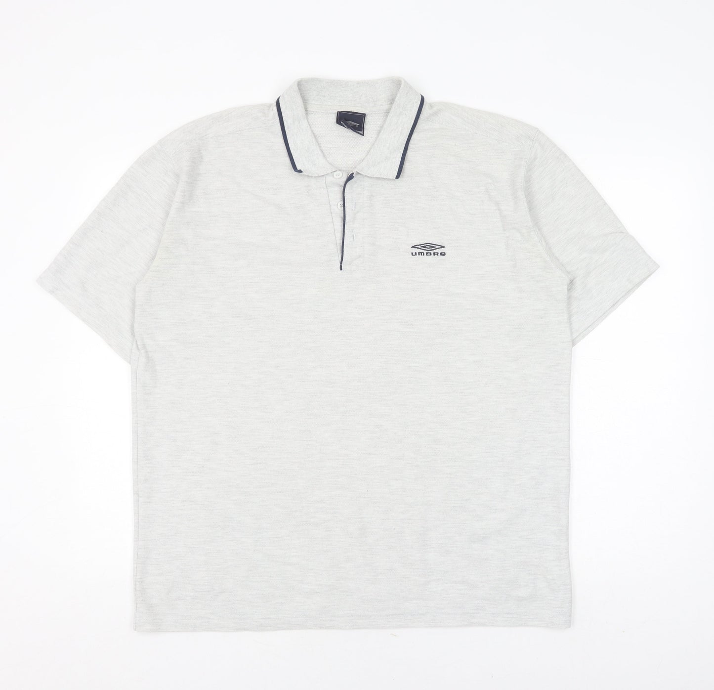 Umbro Men's Grey Polo Shirt XL Short Sleeve Logo