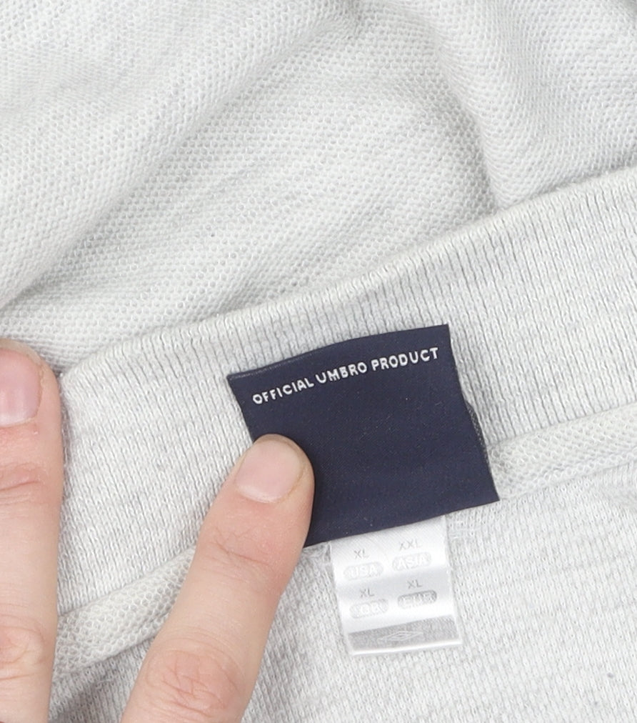 Umbro Men's Grey Polo Shirt XL Short Sleeve Logo