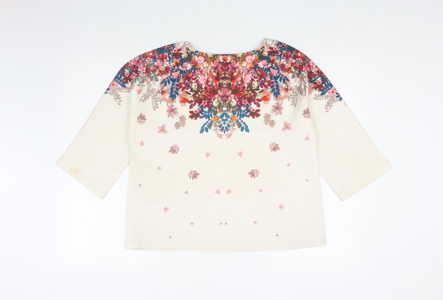 Yumi Casual Multicoloured Floral Blouse UK 14 3/4 Sleeve