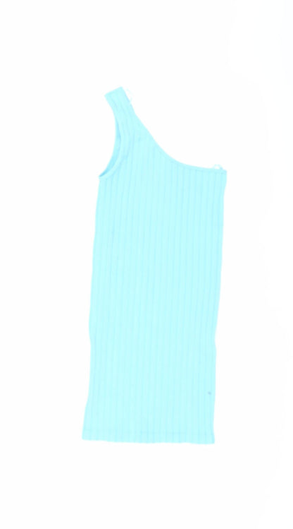 Zara Women's Blue One Shoulder Tank Dress XS