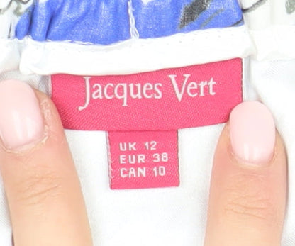 Jacques Vert Women's Blue Floral A-Line Midi Skirt Size 12