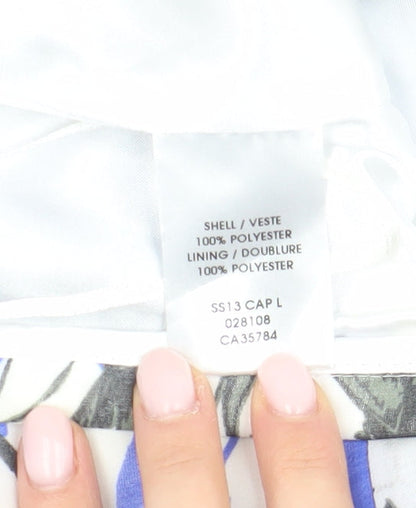 Jacques Vert Women's Blue Floral A-Line Midi Skirt Size 12