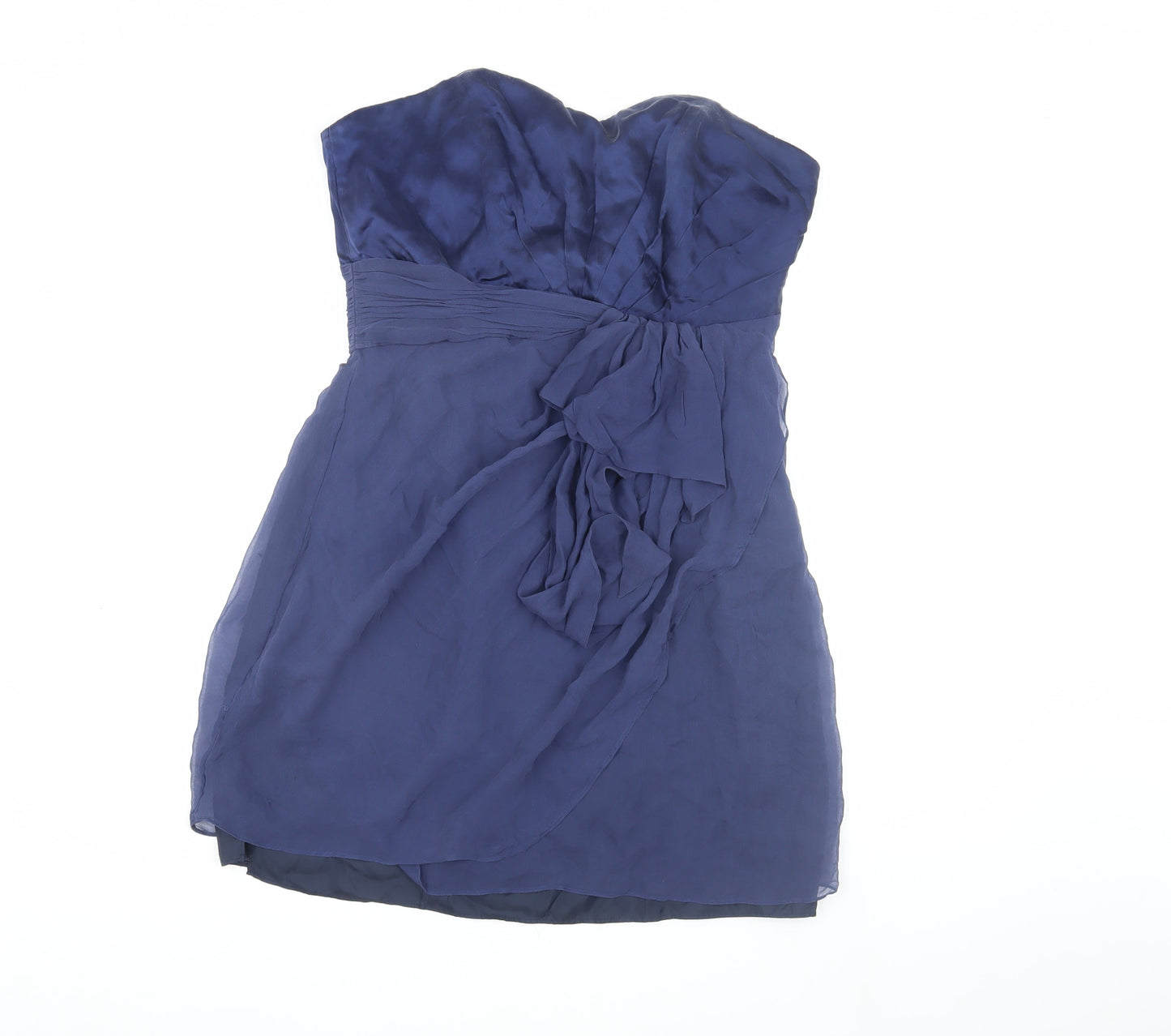 Coast Women's Blue Silk Strapless Cocktail Dress 16