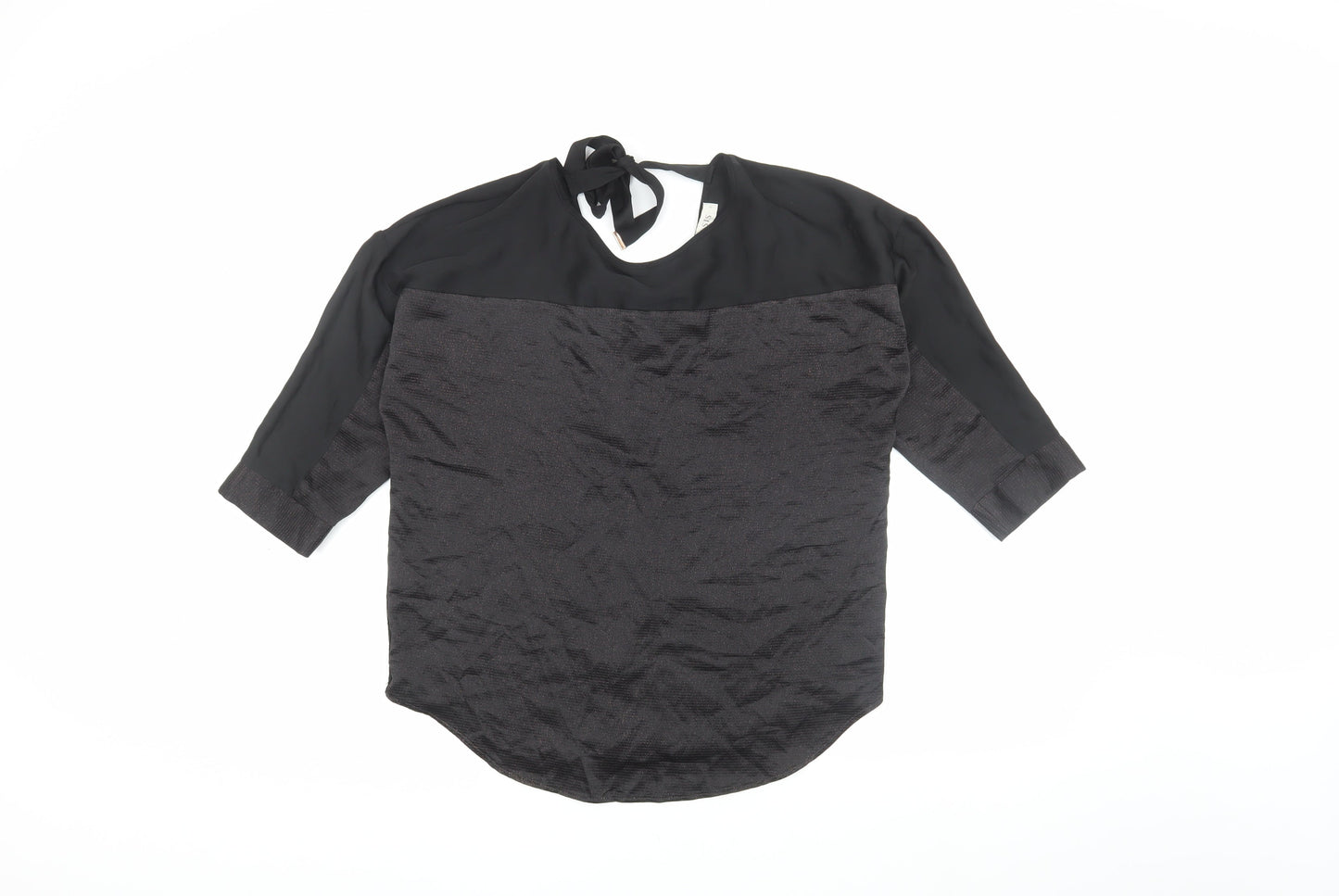 Womens UK Size S Oasis Black Basic Blouse