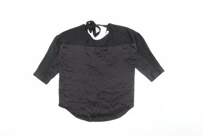 Womens UK Size S Oasis Black Basic Blouse