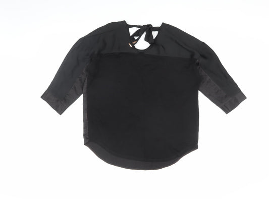 Womens UK Size S Oasis Black Basic Blouse