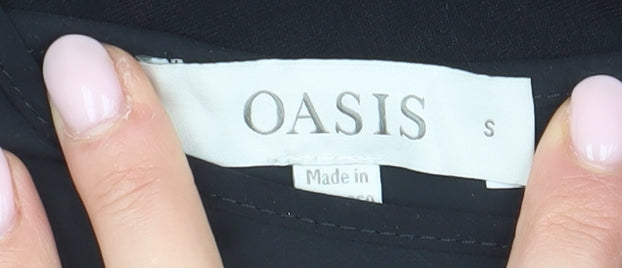 Womens UK Size S Oasis Black Basic Blouse