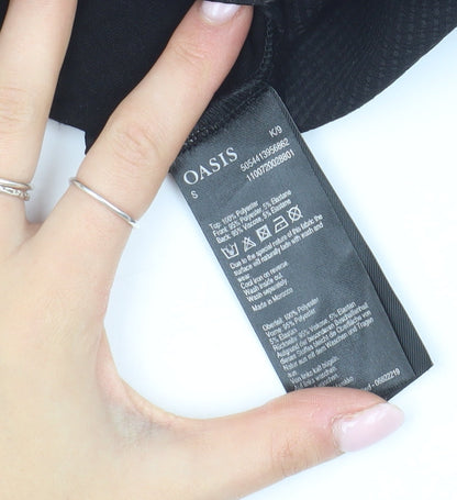 Womens UK Size S Oasis Black Basic Blouse