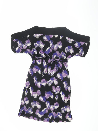 Monsoon Women's Black Purple Shift Dress Size 8
