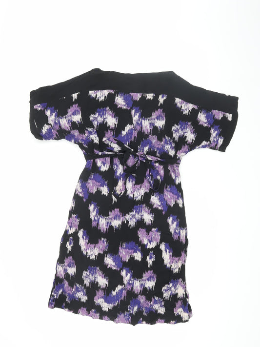 Monsoon Women's Black Purple Shift Dress Size 8